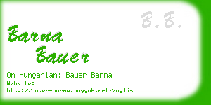 barna bauer business card